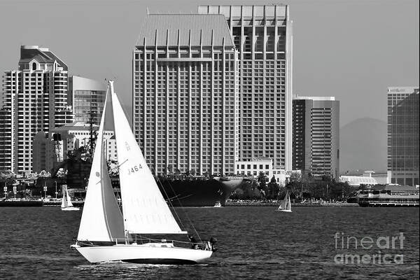 Boats Art Print featuring the digital art Sailing to Work by Kirt Tisdale