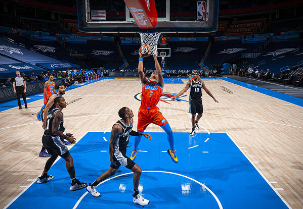 Darius Bazley Art Print featuring the photograph San Antonio Spurs v Oklahoma City Thunder by Zach Beeker