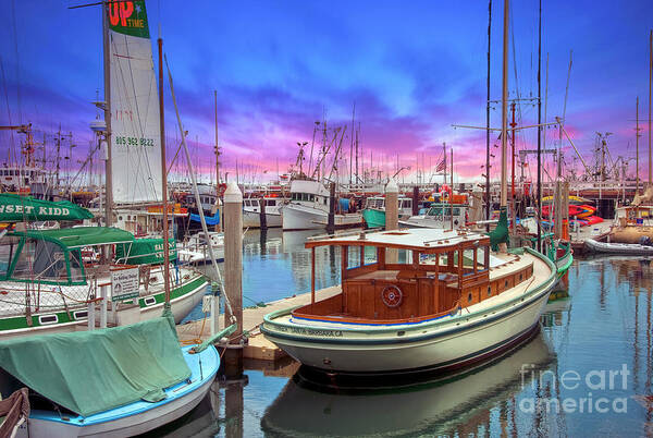 Santa Barbara Defines Luxury Living And Service On The American Art Print featuring the photograph Santa Barbara Marina Boats by David Zanzinger