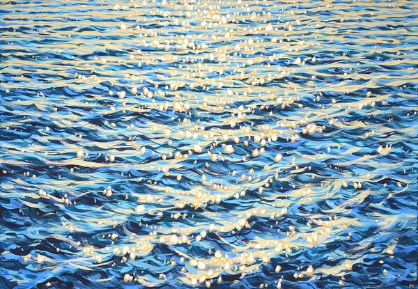 Glare Art Print featuring the painting Sea. Light 13. by Iryna Kastsova