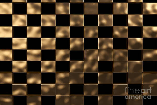 Seamless Golden Checker Or Chessboard Square Pattern Vintage Abstract Gold  Plated Relief On Dark Black Background Modern Elegant Metallic Luxury  Backdrop Maximalist Gilded Wallpaper 3d Rendering Framed Print by N Akkash 