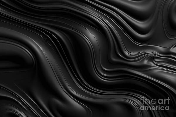 Seamless Minimal Black Abstract Glossy Soft Waves Background