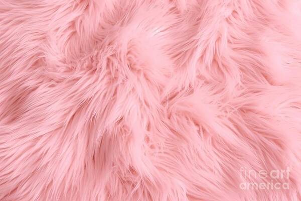 Seamless Soft Fluffy Light Pastel Pink Long Pile Animal Fur