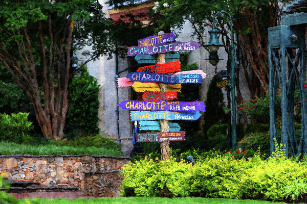 Signpost Art Print featuring the digital art Signpost at The Green by SnapHappy Photos