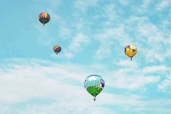 Hot Air Balloons Art Print featuring the photograph Sky Blue and Balloons by Todd Klassy