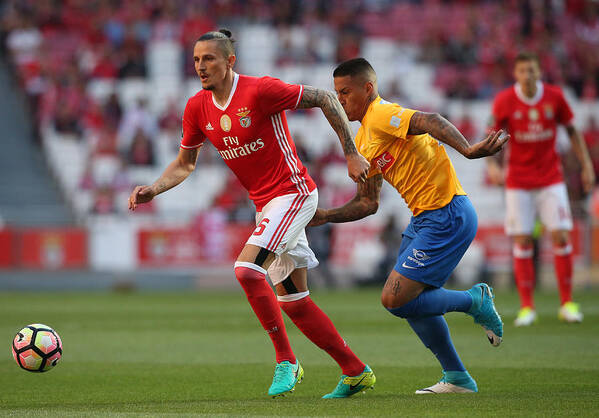 Portuguese Liga Art Print featuring the photograph SL Benfica v GD Estoril Praia - Primeira Liga by Gualter Fatia