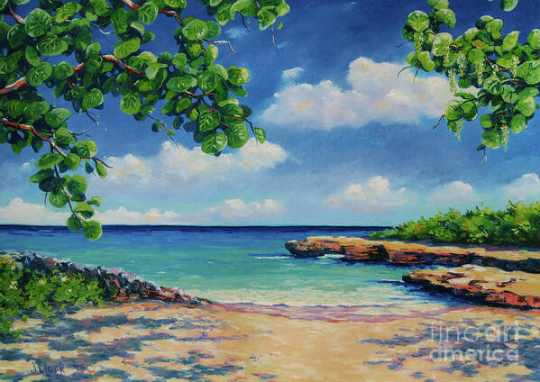 Cayman Art Print featuring the painting Smith Cove 16x23 by John Clark