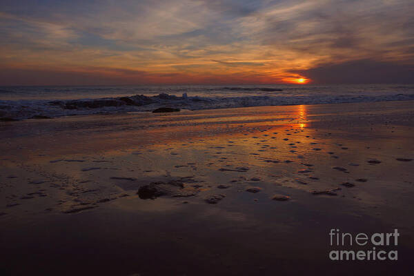 Reflective Art Print featuring the photograph Smooth Clear Sunset Reflections by fototaker Tony