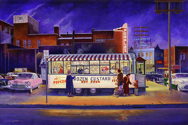 Snack Wagon Art Print featuring the painting Snack Wagon by Randy Welborn