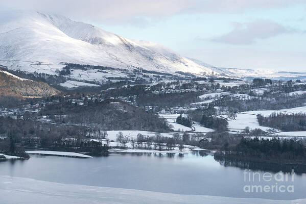 Photographer Art Print featuring the photograph Snow covered mountains, the Lake District by Perry Rodriguez