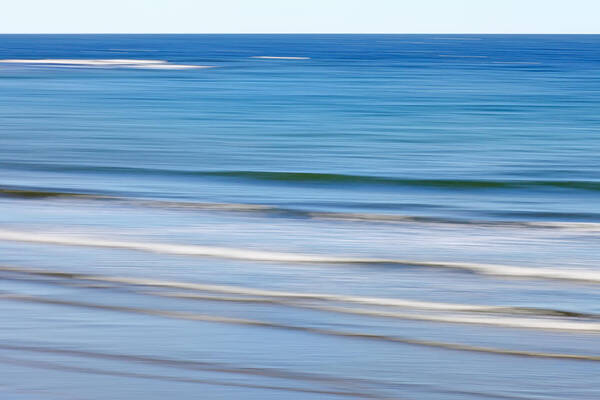 Gaspe Peninsula Art Print featuring the photograph Soft waves on ocean beach (blurred) by Rainer Grosskopf