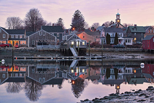 Portsmouth Art Print featuring the photograph South End by Night by Eric Gendron