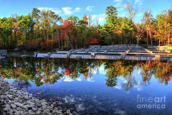 South Holston Art Print featuring the photograph South Fork of Holston River in Autumn by Shelia Hunt