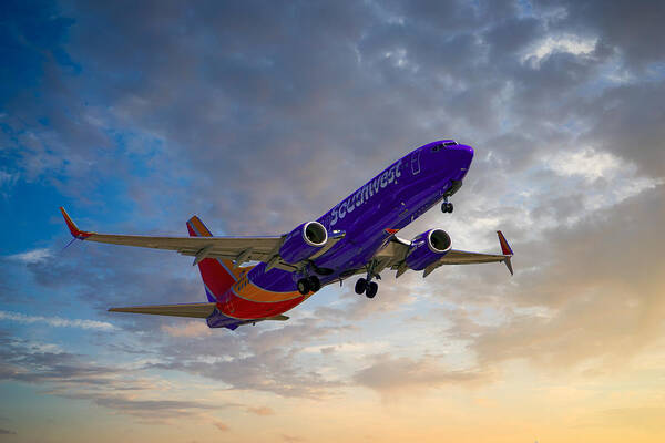Southwest Art Print featuring the photograph SouthWest 737 by Chris Smith