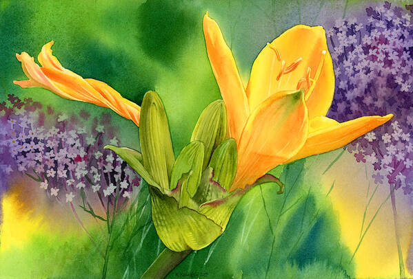 Lily Art Print featuring the painting Spring Melody by Espero Art