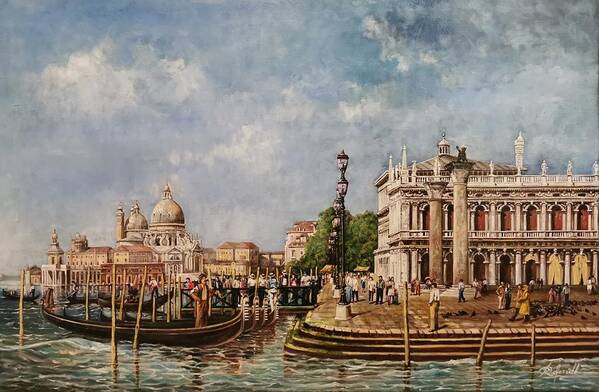  Art Print featuring the painting St Marks square, Venice by Raouf Oderuth