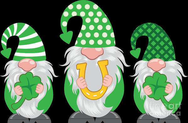 St Patrick's Day Gnome Shamrock Lucky Clovers Shower Curtain Set Bathroom Decor 