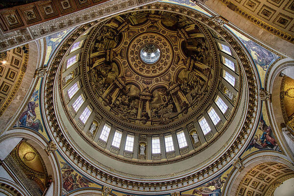 Stpaulscathedral Art Print featuring the photograph St. Paul's Cathedral's Dome by Raymond Hill