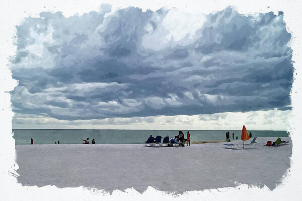 Rain Art Print featuring the digital art St. Pete Beach by Chauncy Holmes