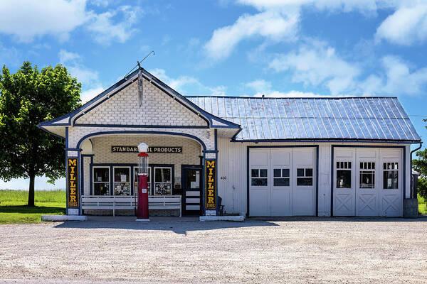 Standard Oil Gas Station Art Print featuring the photograph Standard Oil Gas Station - Odell, Illinois - Route 66 by Susan Rissi Tregoning