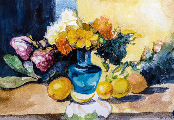 #creativity #artmindfulness #mindfulness Art Print featuring the painting Still Life 3 by Veronica Huacuja