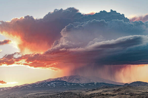Storm Art Print featuring the photograph Storm over Peavine 9487 by Janis Knight
