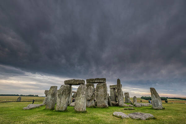 Standing Art Print featuring the photograph storm over Stonehenge by David L Moore