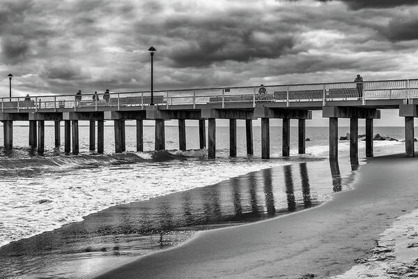 Coney Island Art Print featuring the photograph Stormy Reflections by Cate Franklyn