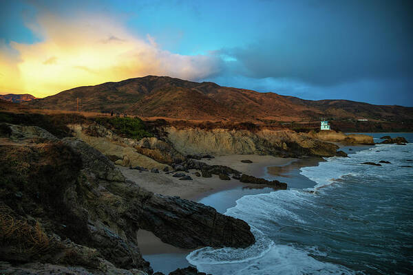 Leo Carrillo State Beach Art Print featuring the photograph Stormy Skies Over Rocky Coastline by Matthew DeGrushe