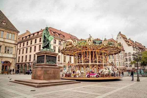 Alsace Art Print featuring the photograph Strasbourg Carousel by Cindy Robinson
