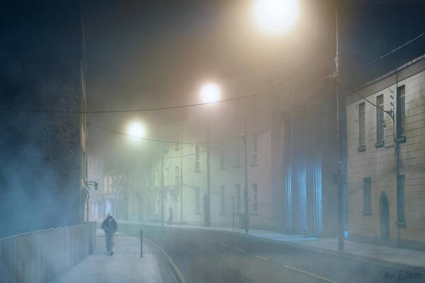 Galway Art Print featuring the photograph Streets of Galway in a Fog by Mark E Tisdale