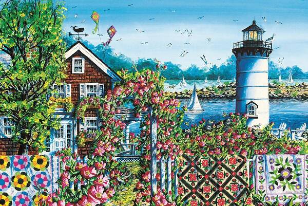 Summer Art Print featuring the painting Summer Rose Harbor by Diane Phalen