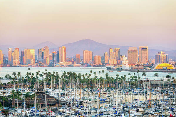 San Diego Art Print featuring the photograph San Diego Summer Skyline #2 by Joseph S Giacalone