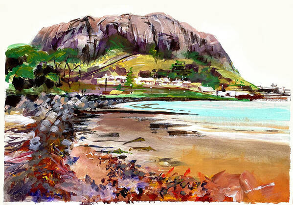 Mountain Art Print featuring the painting SummerAtStanleyTasmania-rawEdge by Shirley Peters