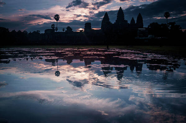Battambang Art Print featuring the photograph Sunrise at Angkor Wat by Arj Munoz