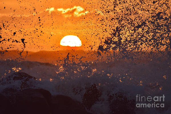 Sunrise Art Print featuring the photograph Sunrise Ocean Spray Spectacular by Debra Banks