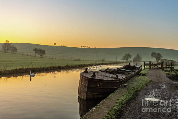 Uk Art Print featuring the photograph Sunrise on the Leeds and Liverpool Canal by Tom Holmes Photography