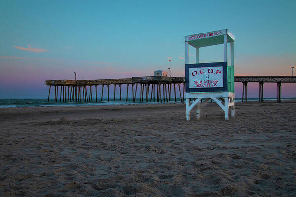 Ocean City Art Print featuring the photograph Sunset at Fourteenth Street Pier by Kristia Adams