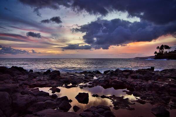 Kauai Art Print featuring the photograph Sunset at The Wall by Bradley Morris
