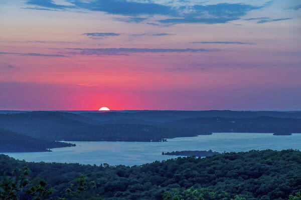 Missouri Art Print featuring the photograph Sunset Over Table Rock Lake by Allin Sorenson