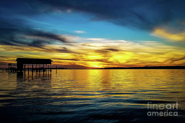 Sunset Art Print featuring the photograph Sunset Reflection on Perdido Bay by Beachtown Views