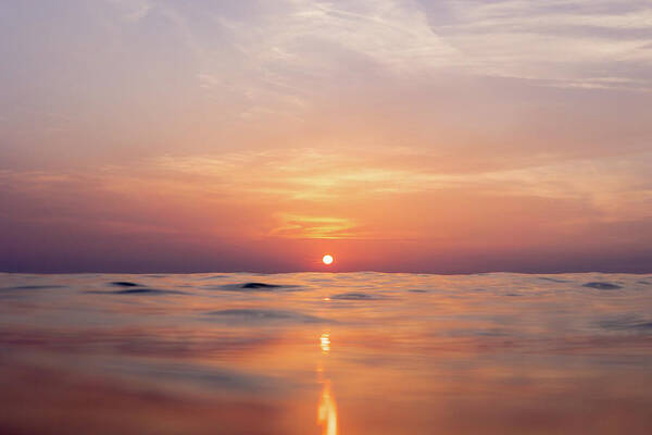 Sunset Art Print featuring the photograph Sunset Waves by Sina Ritter