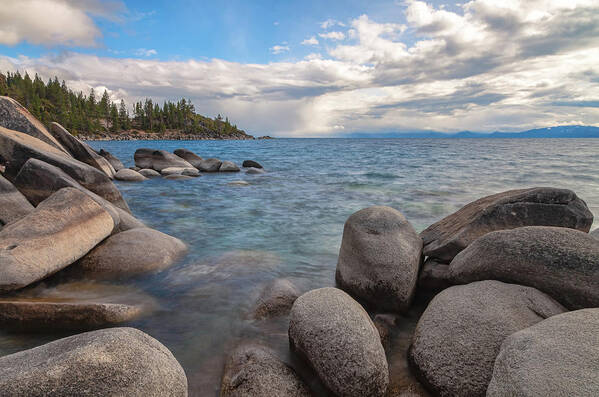 Tahoe Art Print featuring the photograph Tahoe in rainstorm by Jonathan Nguyen