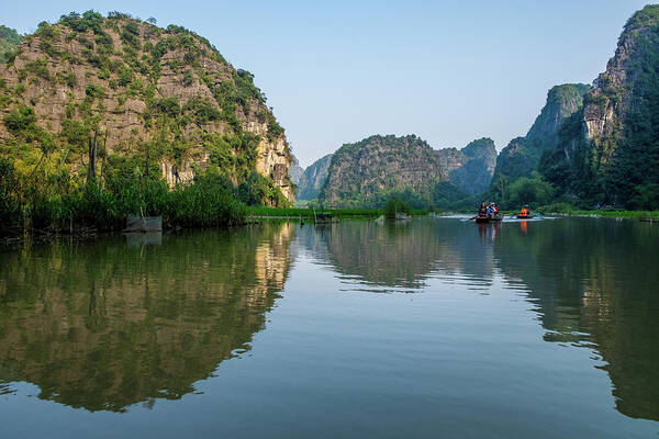 Ba Giot Art Print featuring the photograph Tam Coc View in Ninh Binh by Arj Munoz