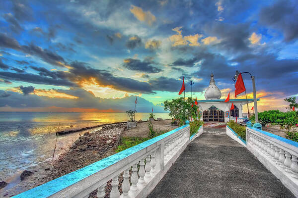Trinidad Art Print featuring the photograph Temple in the Sea by Nadia Sanowar