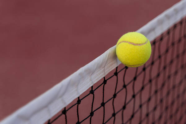 Sports Court Art Print featuring the photograph Tennis Ball Hitting The Net by Javier Zayas Photography