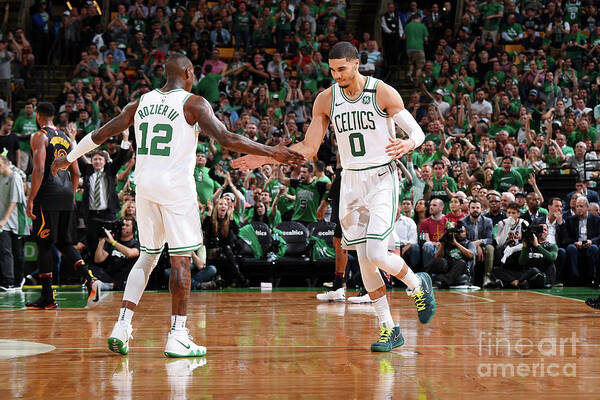 Playoffs Art Print featuring the photograph Terry Rozier and Jayson Tatum by Brian Babineau