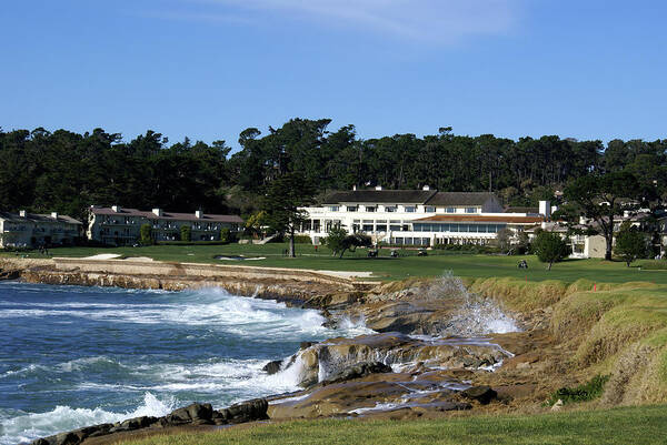 The 18th At Pebble Art Print featuring the photograph The 18th At Pebble Beach by Barbara Snyder