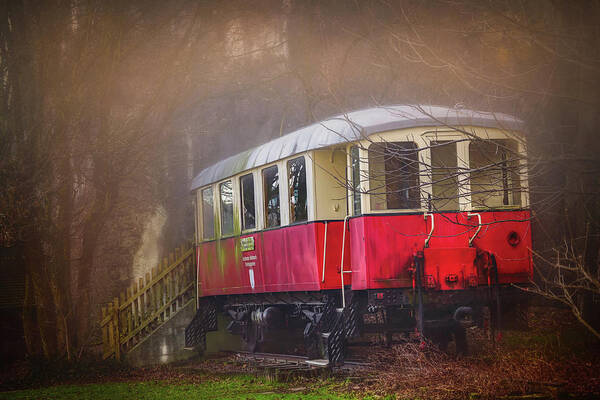 Tram Art Print featuring the photograph The Abandoned Tram in Salzburg Austria by Carol Japp