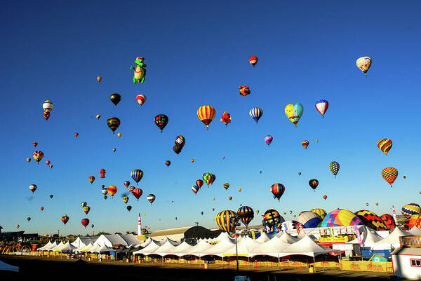 Albuquerque Art Print featuring the photograph Rise - Albuquerque Hot Air Balloon Festival. New Mexico by Earth And Spirit